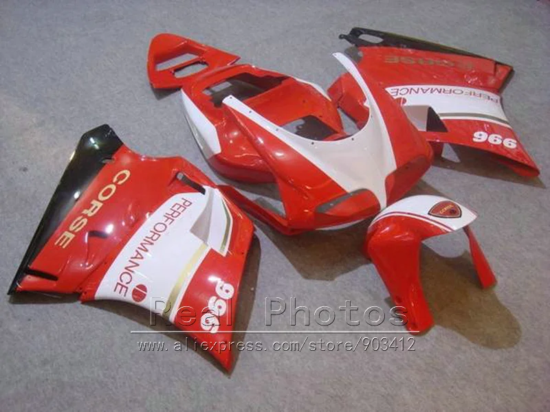 

New hot Moto parts fairing kit for Ducati injection molding 748 916 996 998 93-05 red white fairings set 1993-2005 HR18