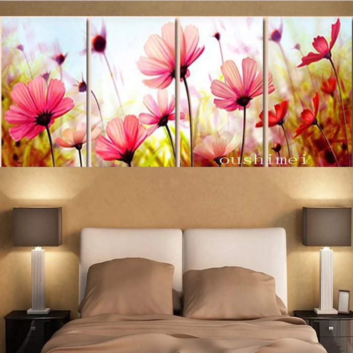 Free Shipping Handmade Modern Impressionist Pink Flower On Canvas Oil Painting 100%Hand Painted Fine Art Wall Decorative Picture