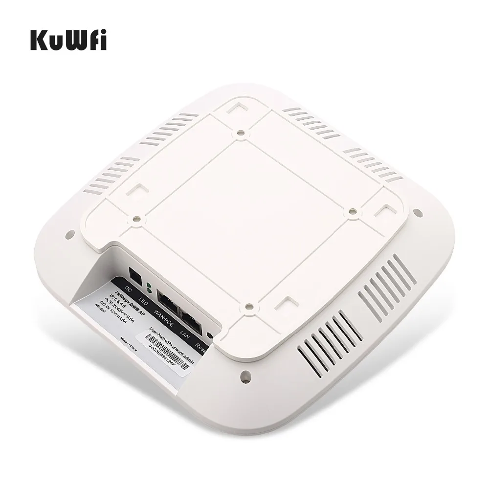 Kuwfi 1200mbps wi-fi roteador interno sem fio teto pontos de acesso sem fio ap gerenciado teto-montagem até 32 usuário com 48v poe