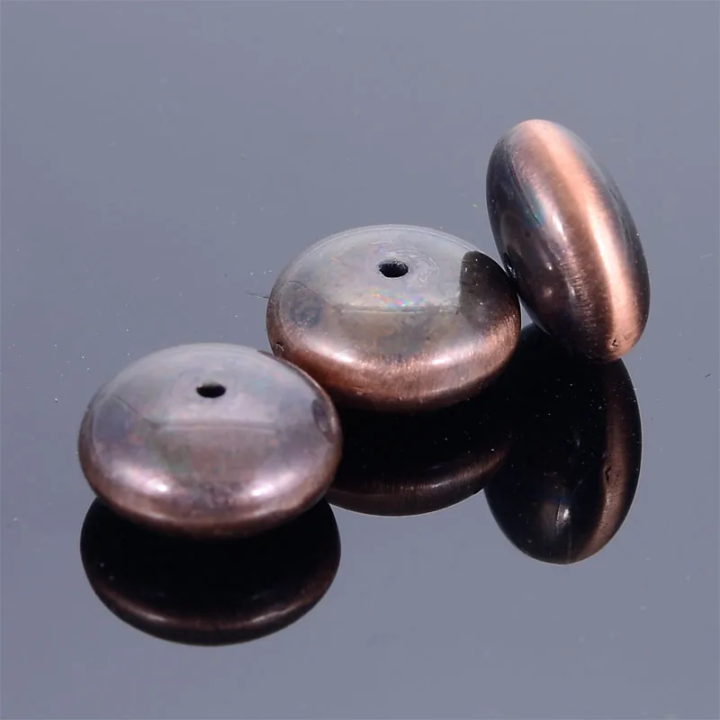 Miasol 50 Pcs/lot Brush Copper Bronze Gunmetal Acrylic Disc Antique Design Spacers Charms Beads For Diy Bracelet Jewelry Making