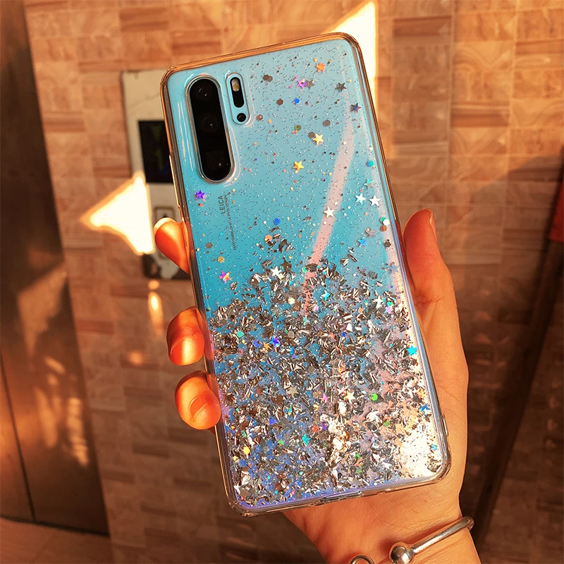 Silver Foil Star Phone Cover For Huawei P10 Plus P20 Lite P30 Pro Nova 2s 3e 3i 3 4 4e Honor 10 V10 V20 20i Soft Phone Case