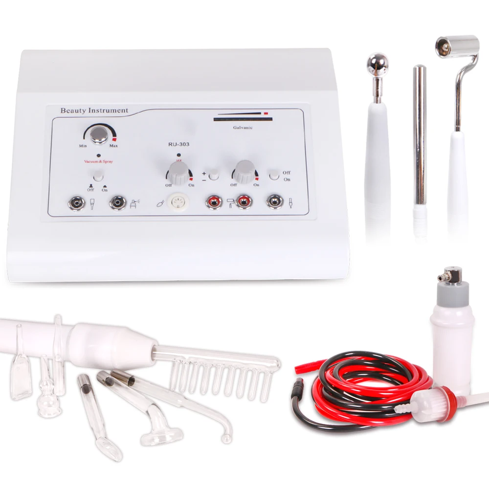 Portable 4 in1 Galvanic High Frequency Spray Vacuum Facial Care Anti-wrinkle Skin Lifting Spa Beauty Device