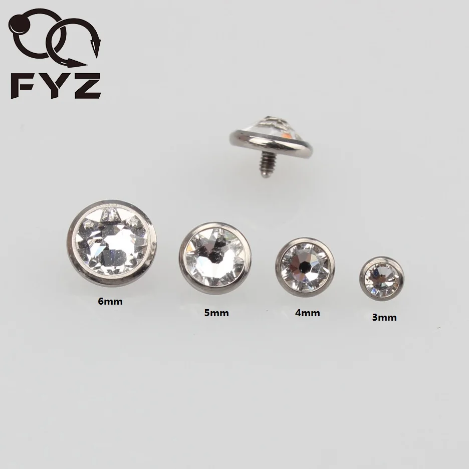 Flat CZ Titanium G23 Micro Dermal Anchor ( 3mm 4mm 5mm 6mm) Tops Piercing Skin Diver Body Piercing Jewelry