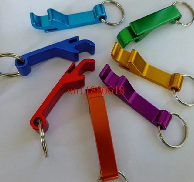 

100pcs/lot DHL Fedex Free shipping Mini Keychian Key chain beer Bottle Opener Keyring Cans Opener Mix colors Can Customize Logo