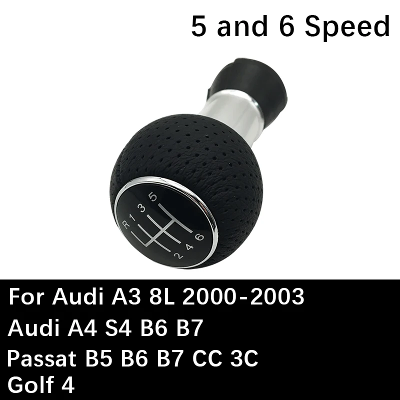 5 6 Speed Car Gear Shift Knob For Audi A3 2000 to 2003 Audi A4 S4 B6 B7 Passat B5 B6 B7 CC 3C Golf 4 Manual Lever Shift knob