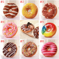 3D Cute Donuts Pillow Chocolate Donuts Plush Macaron Food Cushion Nice Bottom Cushion Nap Pillow Decorative cushion Home textile