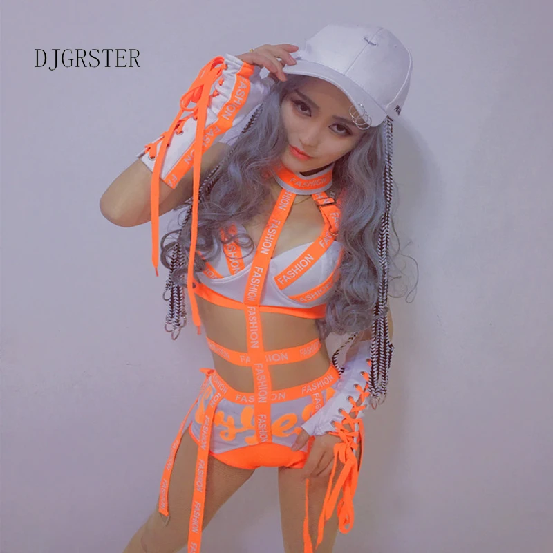 DJGRSTER Women Ladies Fashion Design Dance Bodysuits Hiphop Dance Clothes Dance Costume Jazz Girls Singer Stage Performance Wear