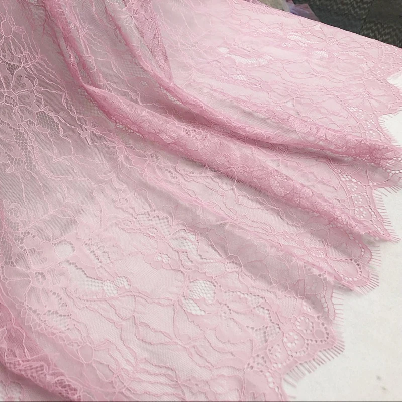 LASUI  1.5m *1.5m elegant 6 colors skin-friendly Soft eyelash lace fabric French lace  Dress fashion cloth  material C0232