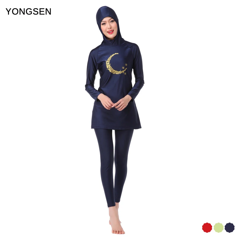 

YONGSEN Women Modest Long Sleeve Muslim Swimwear Flower Print Full Coverage Swimsuit High Quality Islamic Swim Wear Burkinis