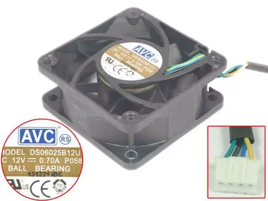 

AVC DS06025B12U P058 DC 12V 0.70A 60X60X25mm Server Cooling Fan