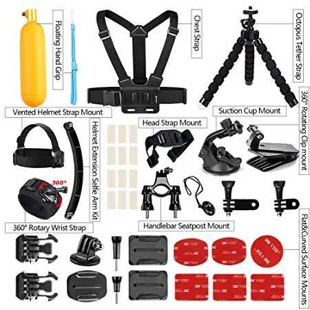 AKASO Sports Action Camera Accessories Kit 14 in 1 for AKASO EK7000/ EK7000 Plus/ EK7000 Pro/Brave 4/ V50/ V50 Pro/ V50