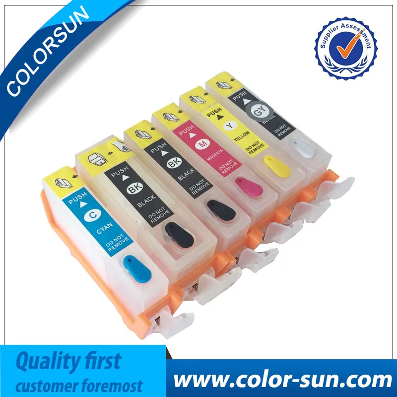 6pcs PGI425 Refillable ink Cartridges for Canon MG6240 MG8240 MG6140 MG8140 PGI-425 CLI-426 GY