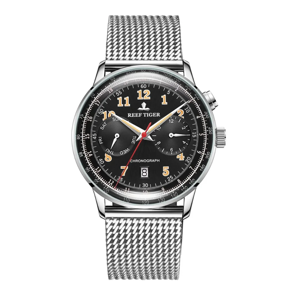 ريف النمر الرجال ساعة أوتوماتيكية 40 مللي متر الأعمال الميكانيكية ساعة اليد سامسونج مضيئة شهر أسبوع تاريخ الياقوت مرآة #6