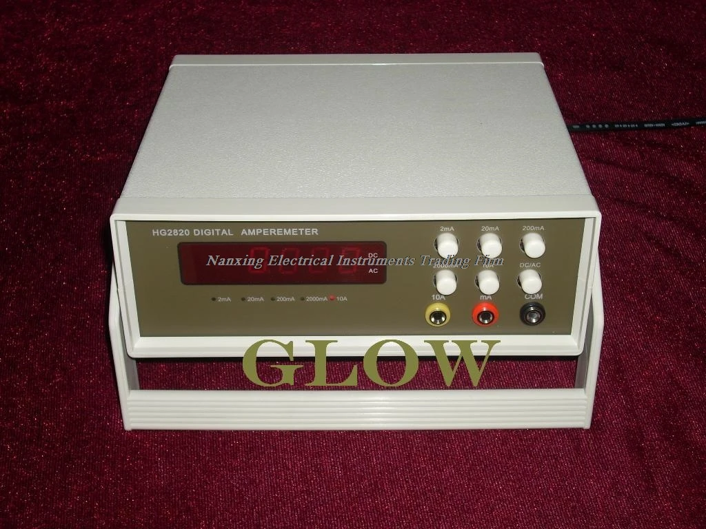 Fast arrival Desktop GLOW28210  4 1/2 digital AC/DC  current tester, mA current tester 2mA/20mA/200mA /2000mA/10A