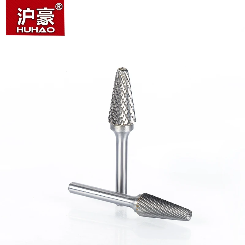 HUHAO 1pc 6mm Shank Tungsten Steel Cutter Metal Grinding Carving Rotary File Cylindrical Router Bit For Metal Polishing  L  Type