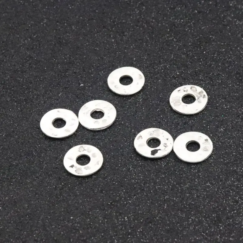 50 stücke silberne Farbe runde Metall perle dünne Dichtung lose Abstand halter Perle für Schmuck finden Loch 4mm Größe 12mm DIY Schmuck Zubehör – Detail 4