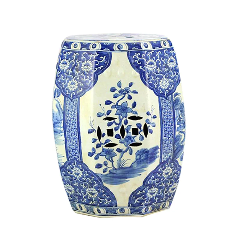 Jingdezhen Ceramic New Chinese-style Blue And White Porcelain Stool Round Dressing antique Porcelain ceramic stool