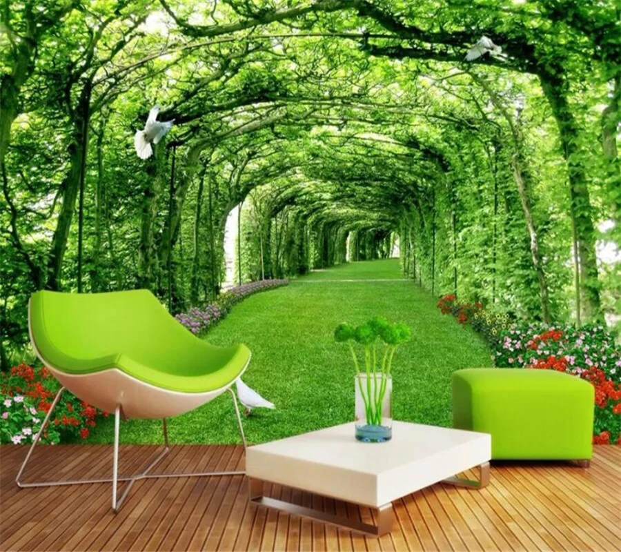 

wellyu papel de parede Custom wallpaper 3d photo murals park woods lawn wallpaper living room landscape background wall paper