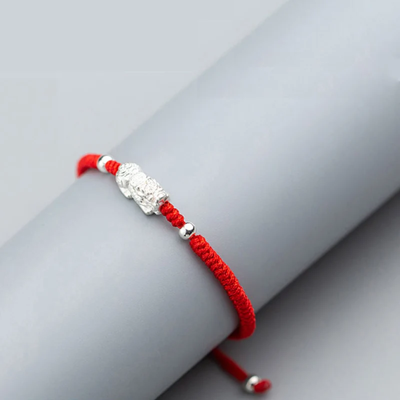 La Monada Brave Troops Red Thread For Hand 925 Sterling Silver Bracelet Red Thread String Rope Bracelets For Women Silver 925