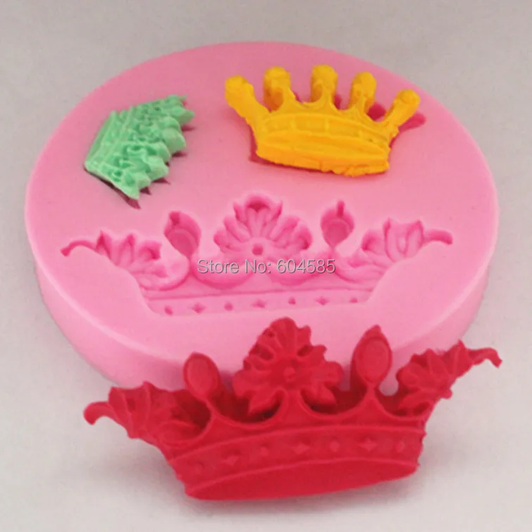 3 Cavity Mini Queen Crown Mold Silicone Chocolate Fondant Candy Mold   FM086