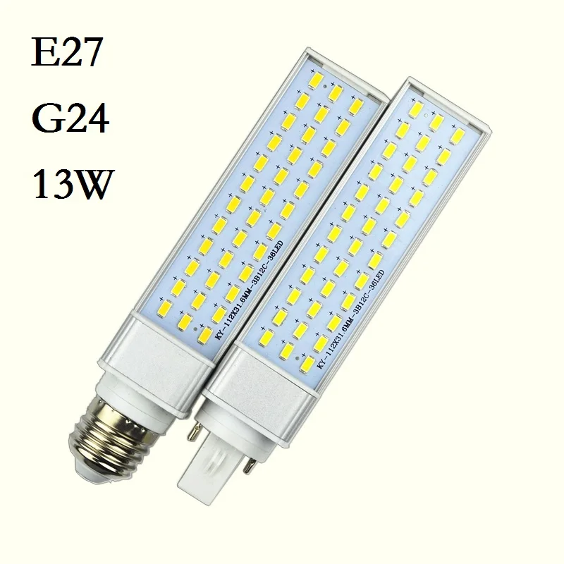 Imagem -03 - Lâmpada Led Milho Smd5730 Bombillas Lâmpada de Led G24 E27 9w 11w 13w 15w 18w 30w 85v265v ac Plugue Horizontal