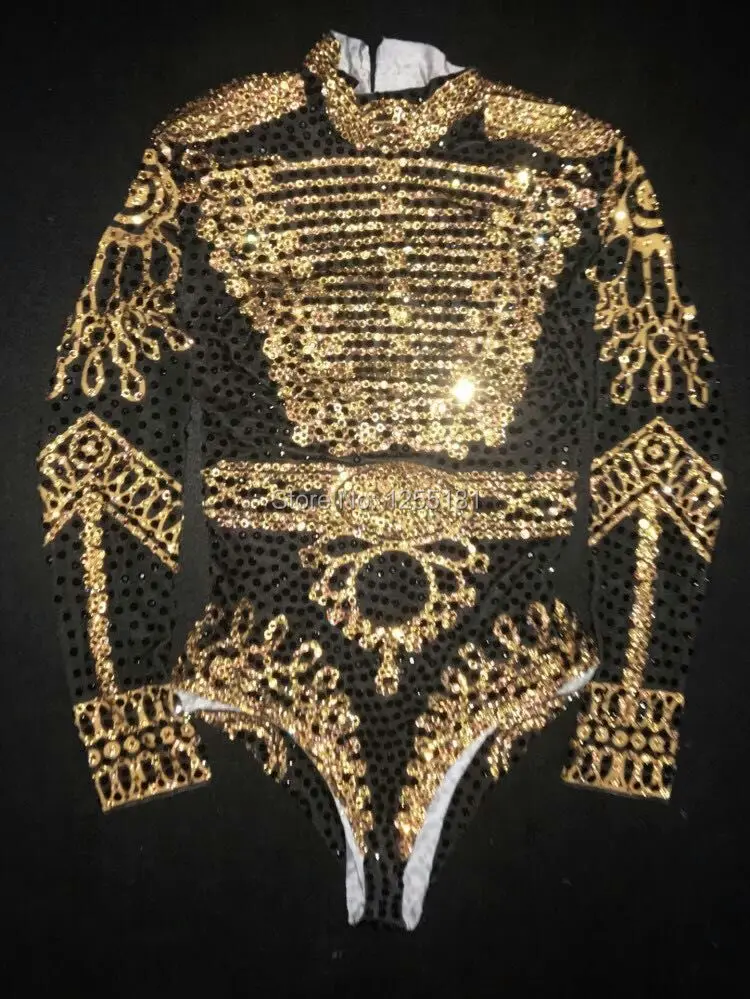 Sexy 2017 beyonc Bodysuit Women\'s Long Sleeves Rhinestone Outfit Dance Stage Show Nightclub Costume Singer Leotard Wear