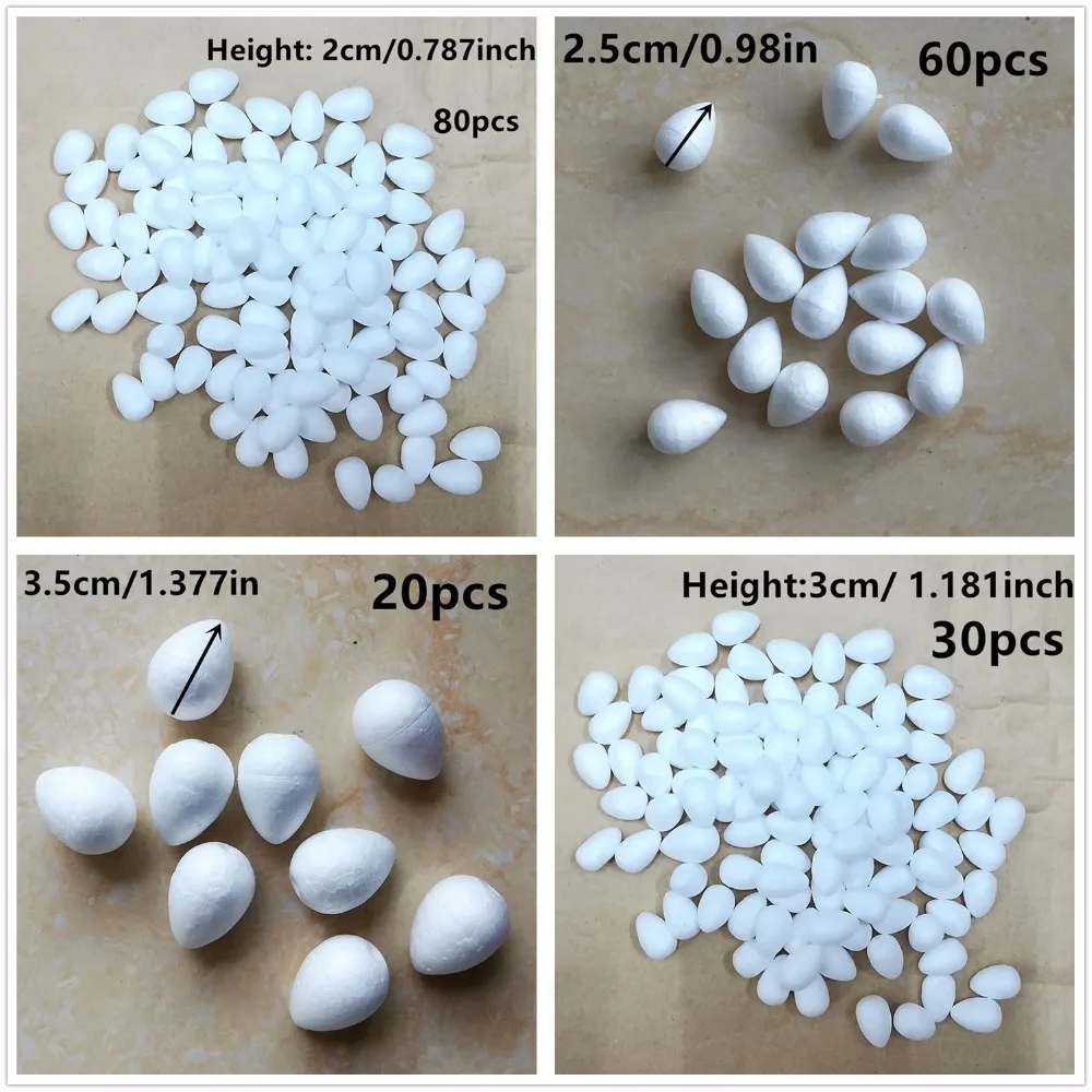 2cm 3cm 3.5cm 4cm 4.5cm 5.5cm Drop-Shaped Foam Rose Bud Stamens For Silk flowers Wire Mesh Materials