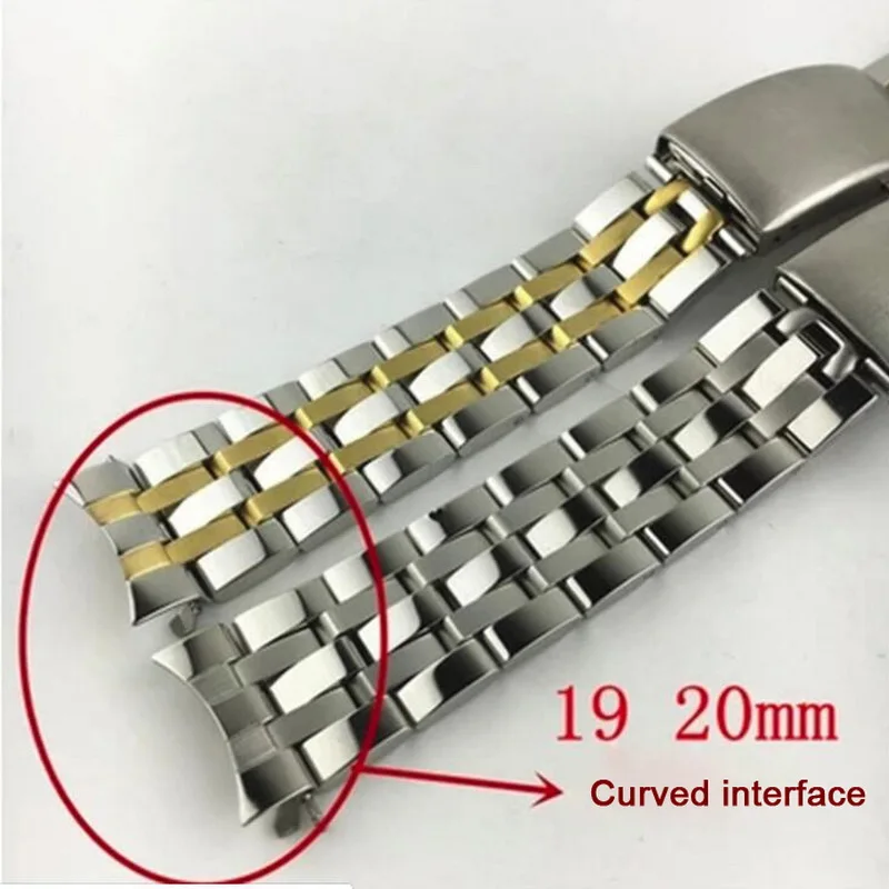 19mm 20mm Stainless Steel Watch band For Tissot T17/T014/T41/T461/PRC200/T055/T067 Watch Strap Bracelet Men Watchband Curved End