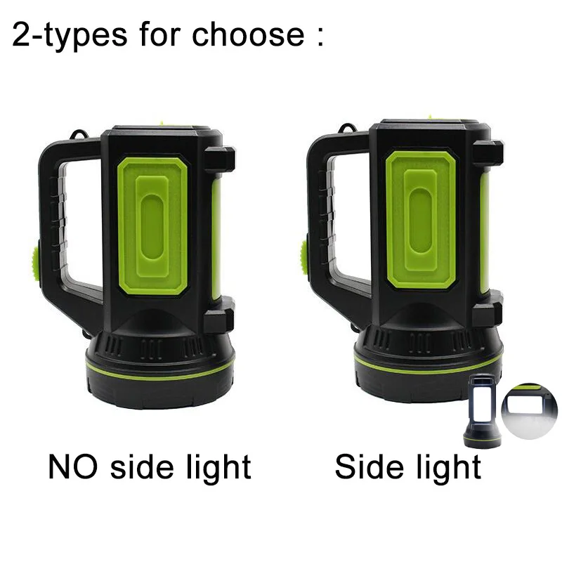 powerful USB LED flashlight side light hand long range torches Camping lantern rechargeable battery Searching night lamp Fishing