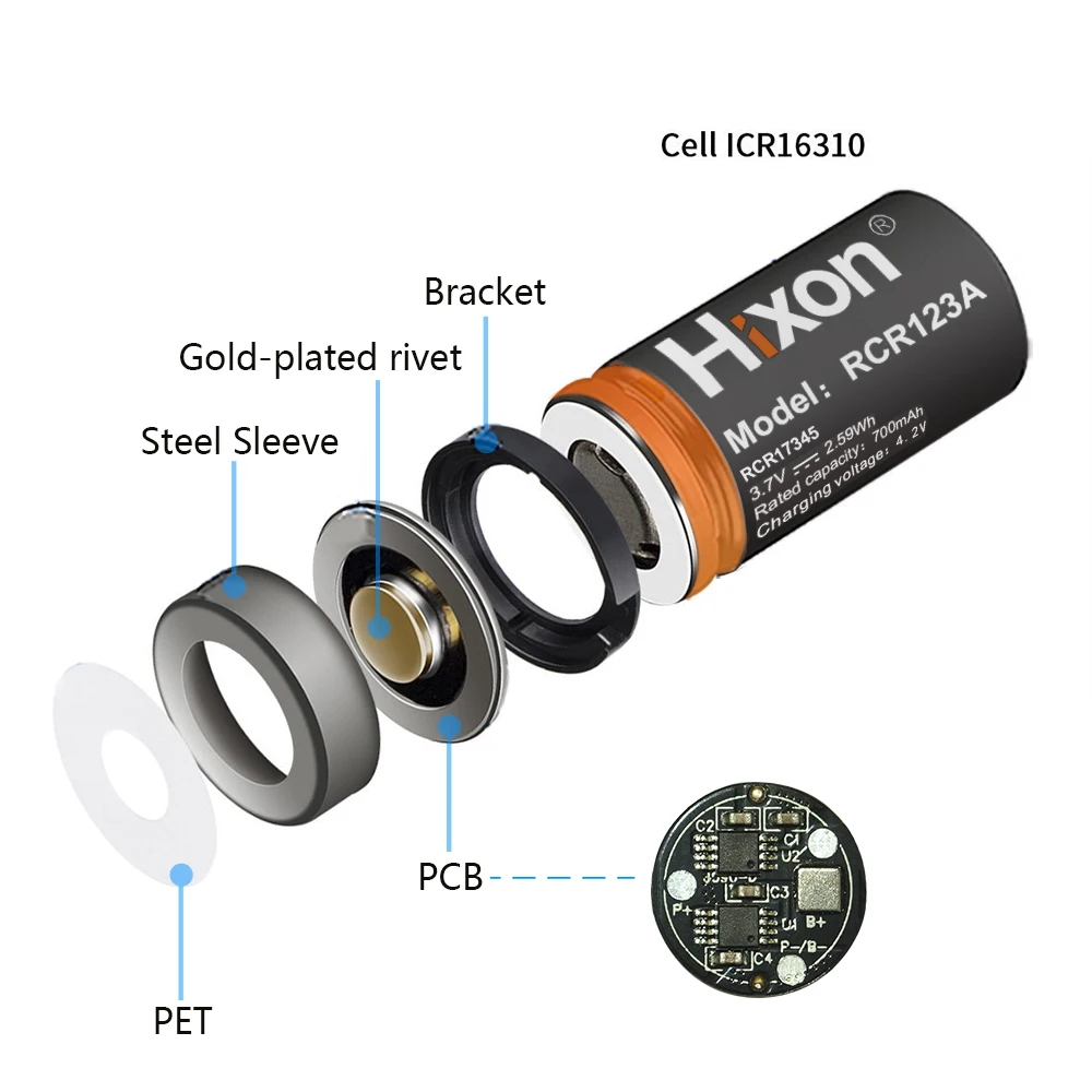 100pcs UL Certificato 700mAh 3.7V RCR123A CR123A batterie ricaricabili per Netgear Arlo HD Telecamere e Reolink