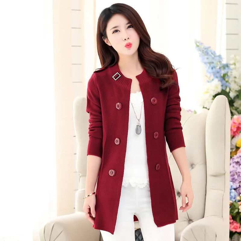 2022 New Fashion Autumn Spring Women Sweater Cardigans Casual Warm Long Design Female Knitted Coat Cardigan Sweater Lady L63