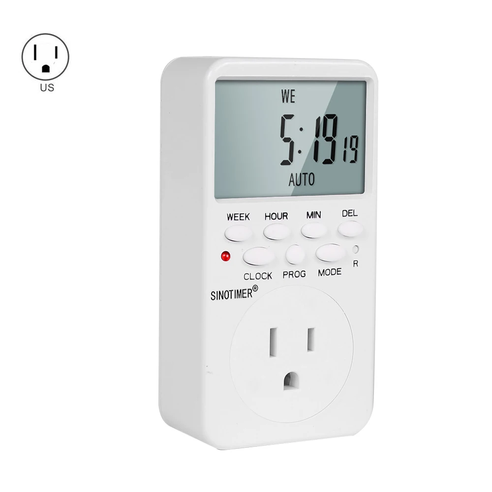 EU UK BR Plug Outlet Electronic Digital Timer Socket with Timer 220V AC Socket Timer Plug Time Relay Switch Control Programmable