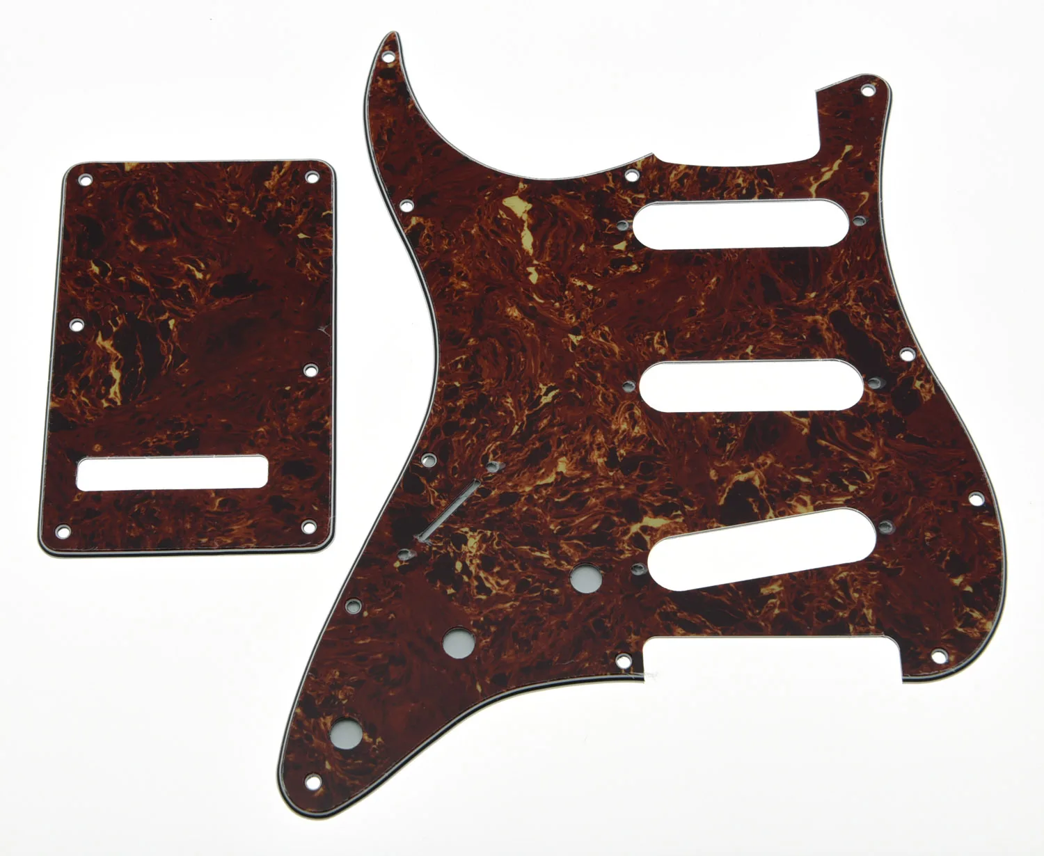 KAISH Lefty ST Strat SSS Pickguard Left Handed Tremolo Backplate Trem Cover Set for American Stratocaster