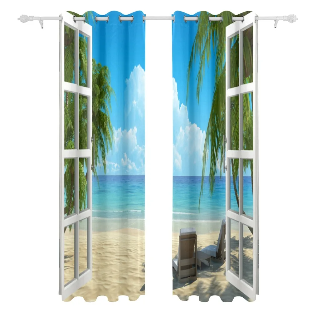 Fantasy Sea Sky 3D Photo Printing Blackout Window Curtains For Living Room Bedding Room Hotel/Office Drapes Cortinas Para