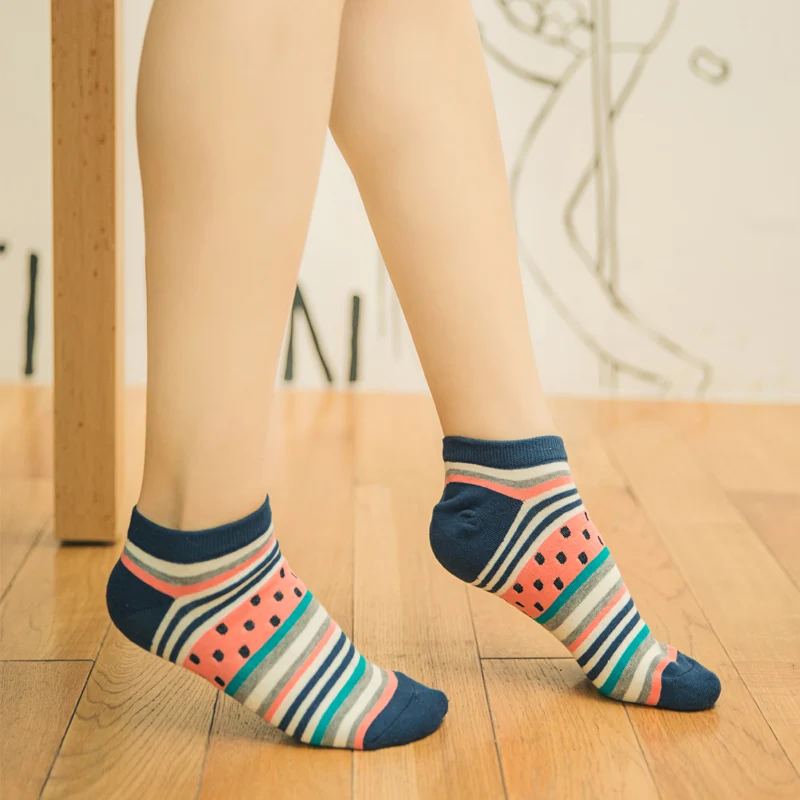 5 Pairs New summer women Ctue Fruits Banana Casual  ankle cotton socks boat sock slippers harajuku EUR35-40