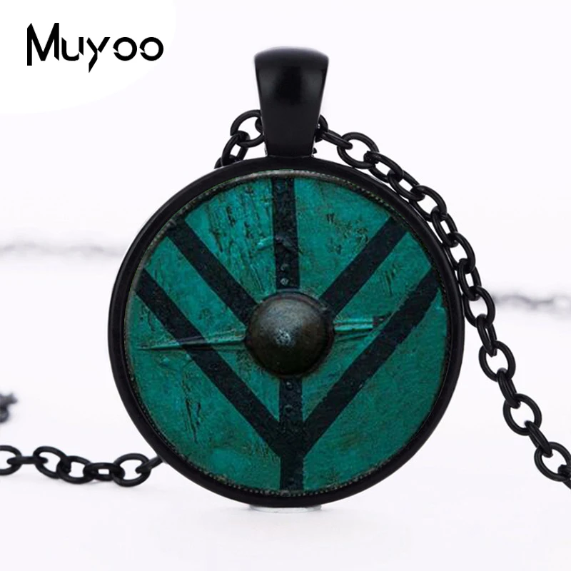 new arrived the Vikings necklace The shield of Lagertha pendant jewelry Cothic Glass Cabochon Necklace pendant amulet Gifts HZ1