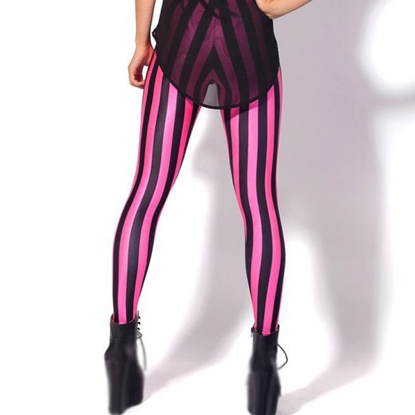 Leggings a righe da donna Leggings Skinny Slim bianco nero rosso rosa giallo a righe primavera estate Running Gym pantaloni elasticizzati pantaloni