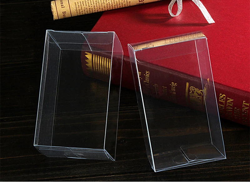200 шт. 3x3x9 Подарочная коробка для ювелирных изделий, прозрачные коробки, пластиковая коробка, прозрачная коробка для хранения, коробка из ПВХ, упаковка, коробка из ПВХ для Рождества