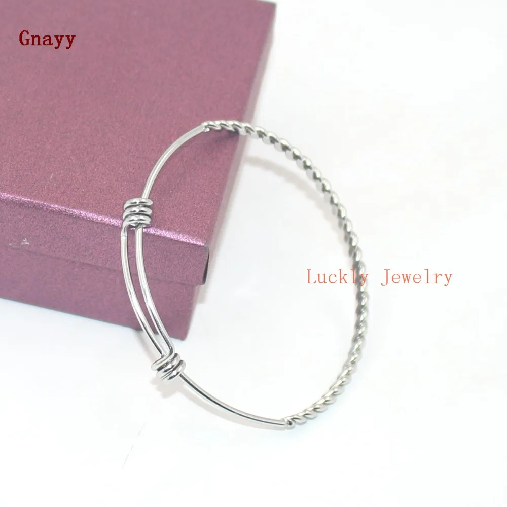

5pcs Lot Fashion design Adjustable Wrapped Stainless Steel Bracelet Bangle Cuff Double Hoop