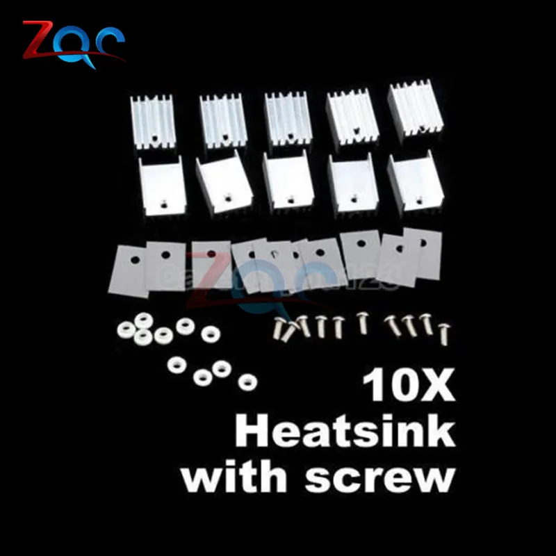 10sets TO-220 Silver Heatsink Heat Sink for Voltage Regulator or MOSFET TO220 Cooler Cooling 20*15*10MM