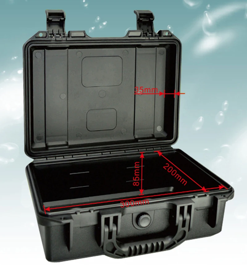 hard plastic waterproof suitcase tool case with pre-cut foam