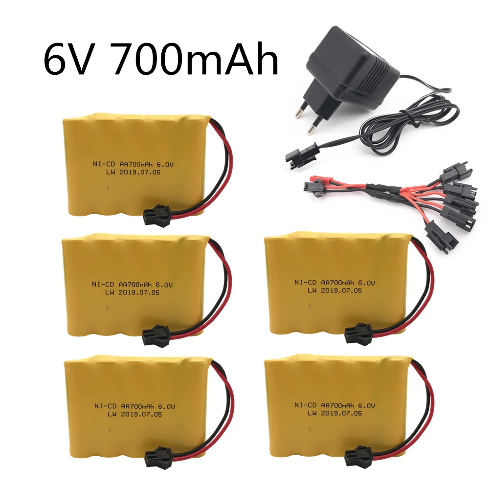 6V 700 mAh NI-CD AA NICD แบตเตอรี่สำหรับ RC ของเล่นรถเรือปืนรถบรรทุกรถไฟ RC ของเล่นรุ่น 6V Ni-CD แบตเตอรี่