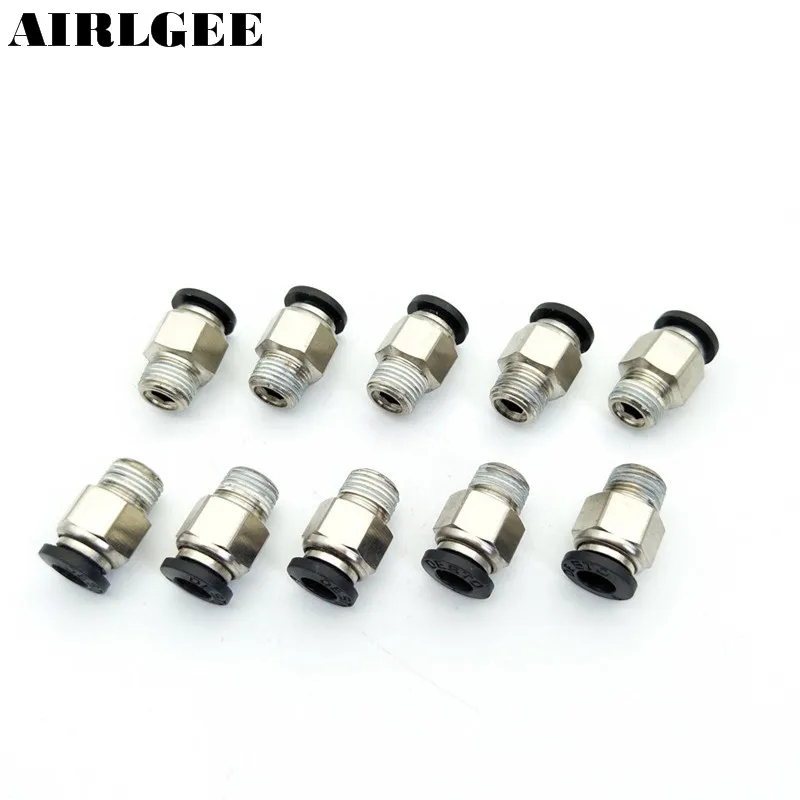 

10 Pcs Fast fitting 6mm Tube 1/8" PT Thread Push in Air Pneumatic Quick Coupler Connectors