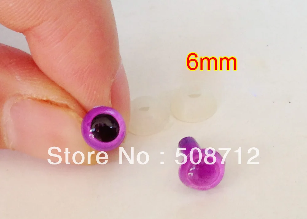 

Free shipping!!!!DIY felt toy ------200pcs 6mm purple Plastic Safety Eyes With Safety back /purple pupil toy eyes