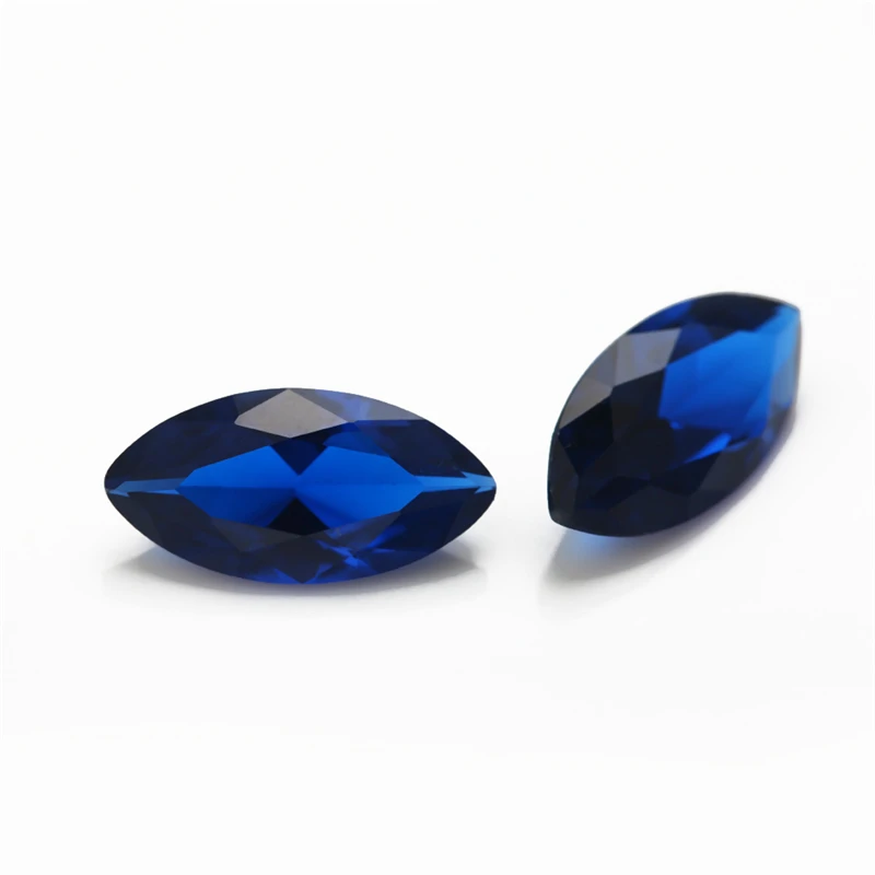 Size 3x6mm~8x16mm 106# 109# 120# 113# Blue Stone Maquise Shape Synthetic Spinel Gemstone For Jewelry Making