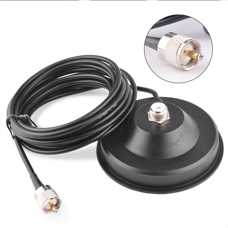 SOCOTRAN B-56 Mobile Antenna Mount  SO239 Base strong Magnet mount base w/ 5meter RG-58/U Coaxial Cable PL259 Connector