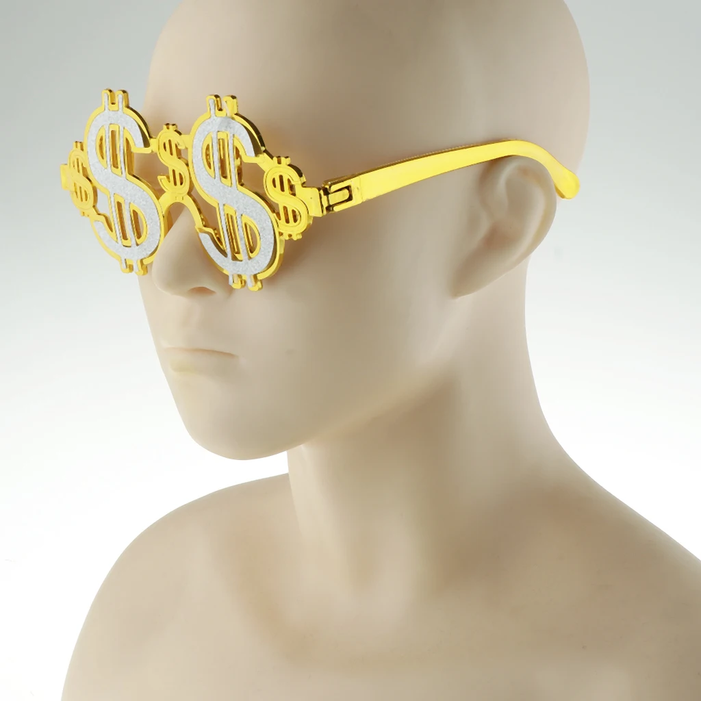 Gold US Dollar Eyeglasses Costume Party Glasses Novelty Cosplay Sunglasses Photo Props