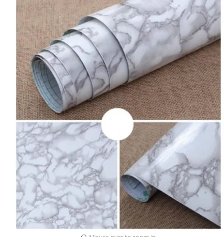 Black Marble Waterproof Vinyl Self Adhesive Wallpaper Sticker Modern Contact Paper Kitchen Countertop Shelf Drawer Liner Decals