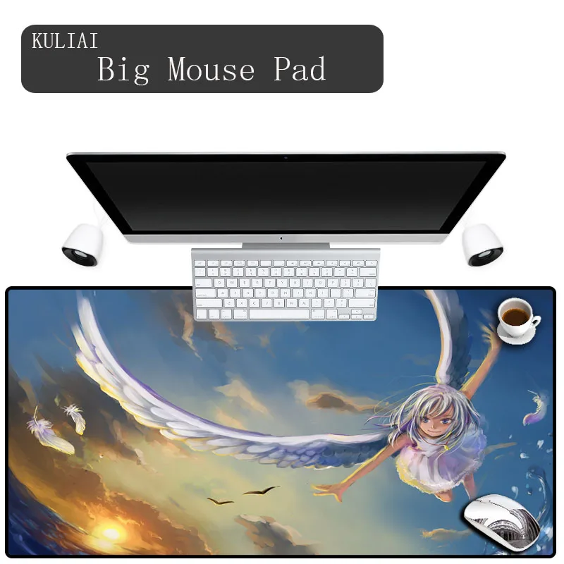 XGZ Angel Girl Mouse Pad 800x400mm Anime Cartoon Notbook Pc Mousepad Gaming Players Padmouse Gamer To Keyboard Mouse Mats Mat