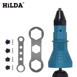 HILDA Electric Riveter Guns Riveting Tool Cordless Riveting Drill Adaptor Insert Nut Tool Riveting Drill Adapter 2.4mm-4.8mm